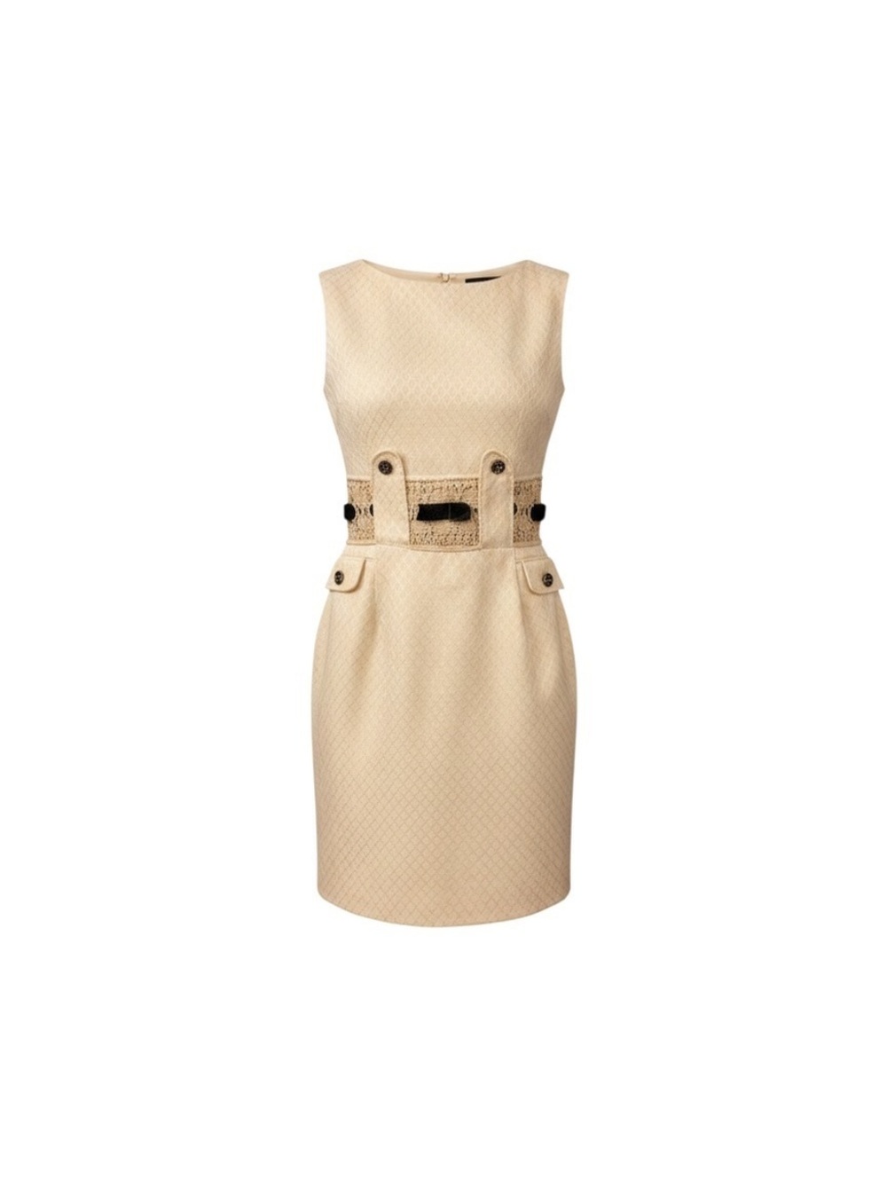 1960s Ivory Mod Belted Shift Dress